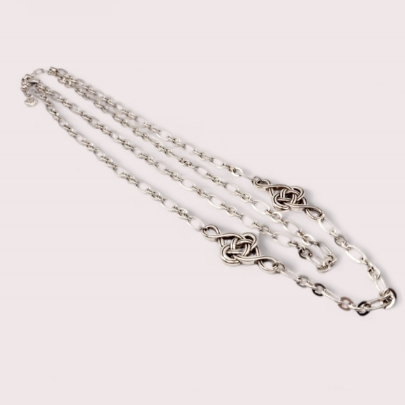 HTF BRIGHTON Celtic Interlok Knot Layer Silver Necklace EUC JL9450 - Picture 7 of 12